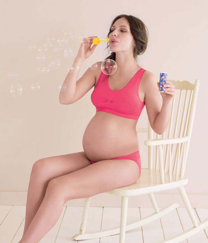 5197 • топ безшовний для вагітності з тонкими чашками, без кісточок • рожевий-Фото-1